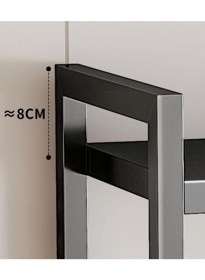 BLOOMING TIME 4-Tier Kitchen Racks, Three Mesh Baskets, With Wheels For Easy Movement, Black - Image 3